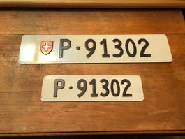 2x Nummernschild Post PTT 91302 ausrangiert