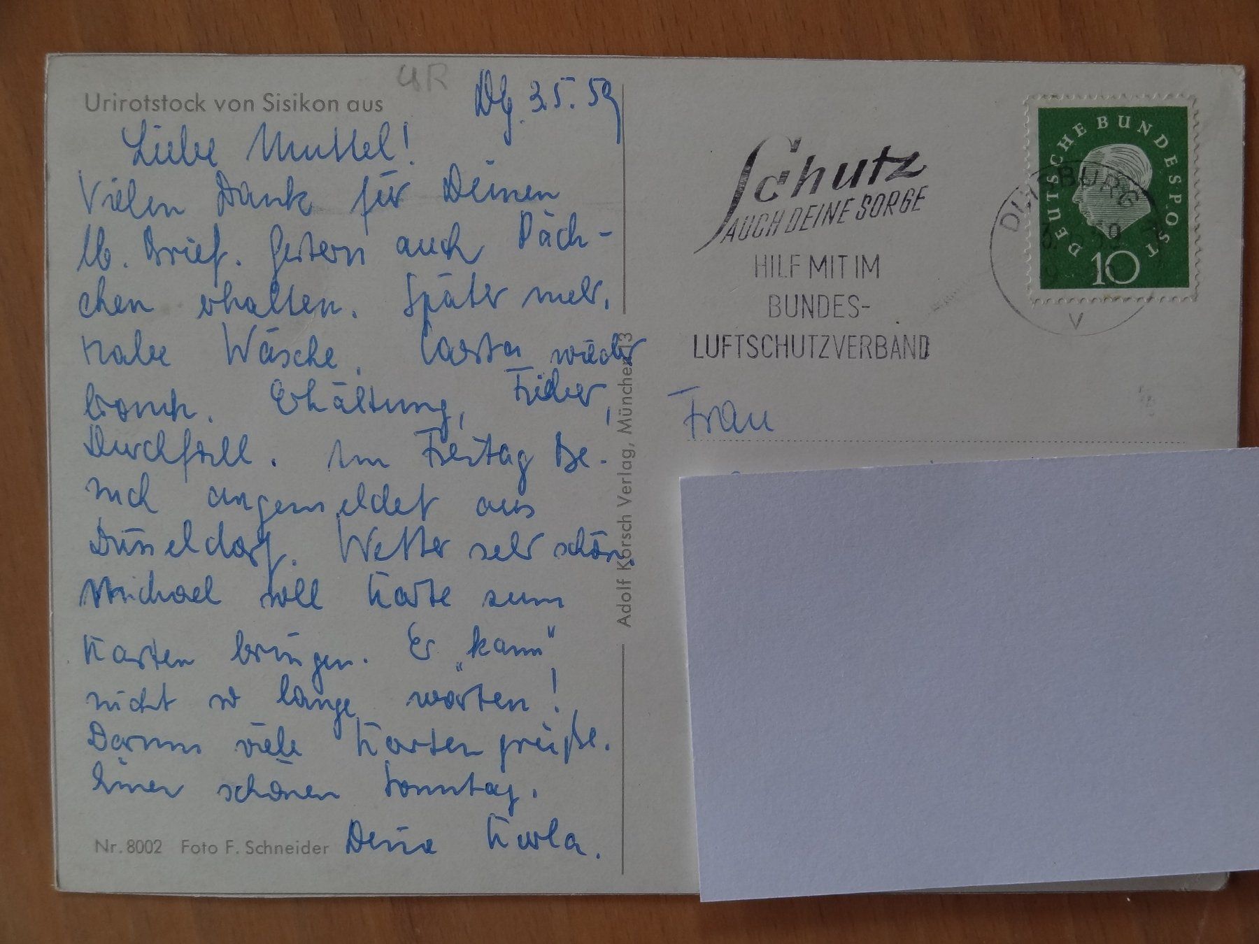 Cartoline postali: Sisikon et Urirostock - 1959 – Usato da St Léonard venduto da Riglin 1