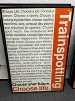 Bilderrahmen schwarz 61x91.5cm + Poster Motiv TRAINSPOTTING