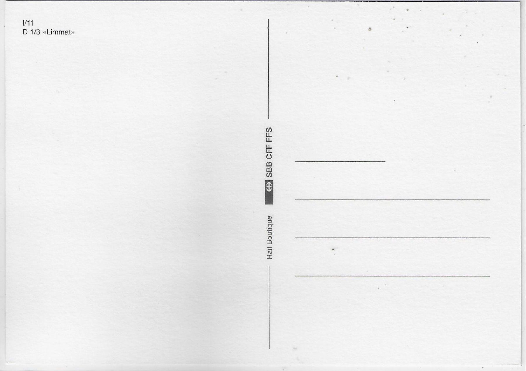Cartoline postali: SBB CFF FFS - I/11 D 1/3 "Limmat" – Usato da Ettingen venduto da Kartenplanet 1