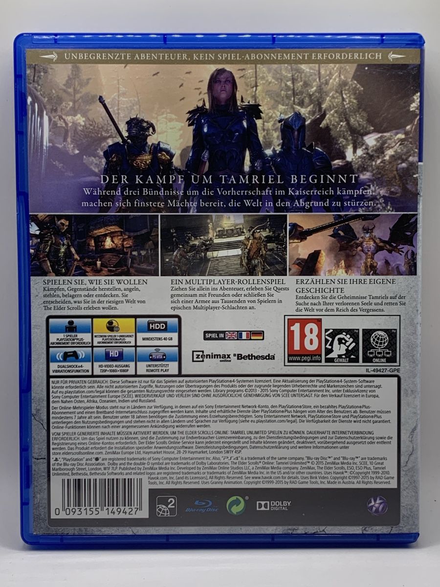 Sony Giochi: The Elder Scrolls Online Tamriel Unlimited - PS4 – Usato da Ostermundigen venduto da RG-Collector 1
