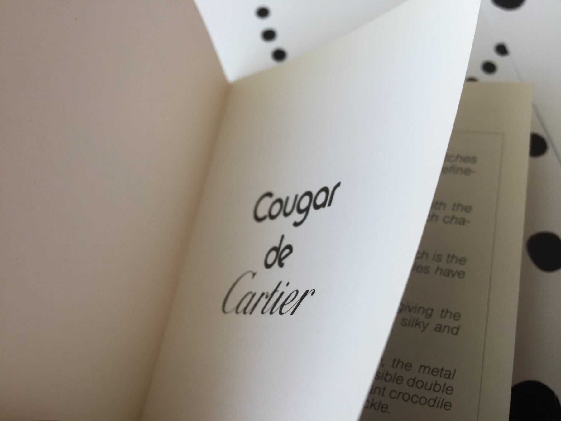 Documenti: CARTIER ORIGINAL - OPERATING INSTRUCTIONS COUGAR DE CARTIER – Nuovo (secondo la descrizione) da Epalinges venduto da dream-watch 1