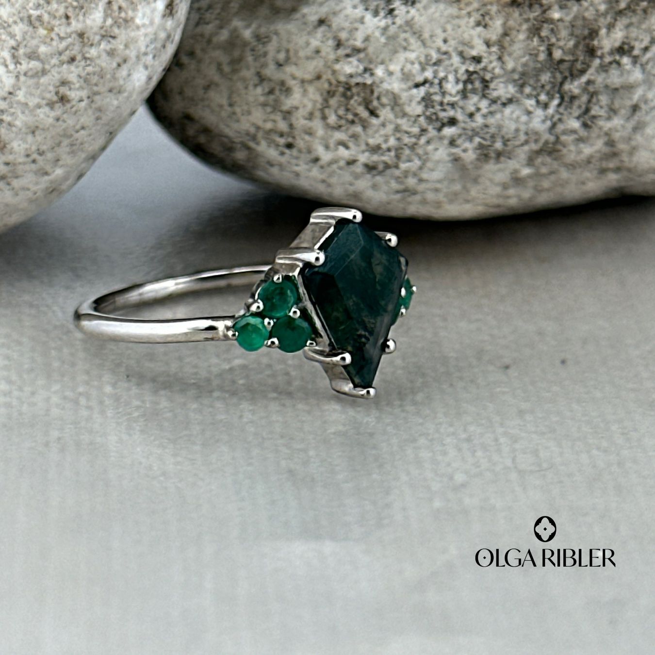 Olga Ribler Anelli: Dendriten Achat Silber Ring 925 mit Grösse 52 – Nuovo (secondo la descrizione) da Luzern venduto da Schmuckoutlet 4
