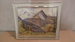 H. Halter Gemälde, Berglandschaft, signiert 1968, 38cmx48cm
