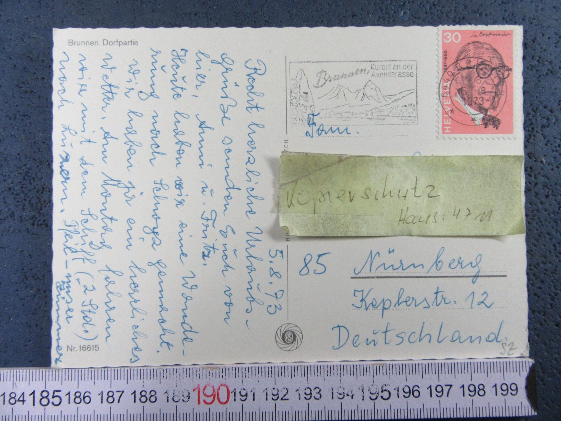 Ansichtskarten: BRUNNEN QUAI OLDTIMER AUTOS SZ AK 1973 – Gebraucht aus Ettingen von Hausi4711 2