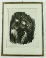 WEINPROBE AM FASS, LITHOGRAPHIE, WILHELM ERNST KÄSSNER 1943