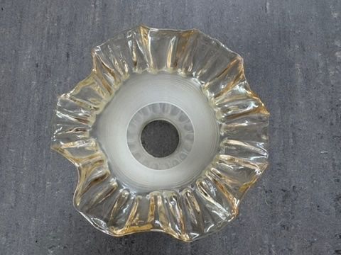 Paralumi: Jugendstil - Glas-Lampenschirm - opalweiss - goldgelb – Usato da Zürich venduto da Alot16 7