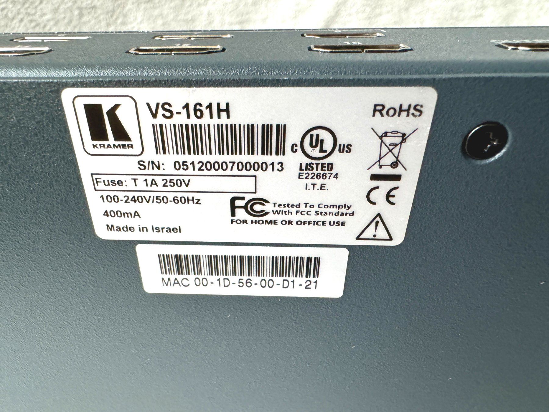 Adattatori: Kramer 16x1 HDMI Switcher VS-161H Video Switcher – Usato da Zürich venduto da Malco0 8