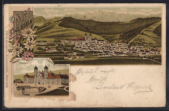 Cartoline postali: Litho Einsiedeln, Ortsansicht aus der Vo – Usato da Berlin venduto da bartko-reher