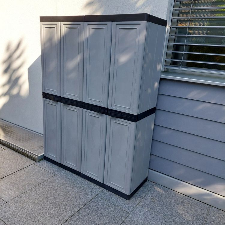 Schrank viertürig, Kunststoff für Keller, Bastelraum, Garten Kaufen