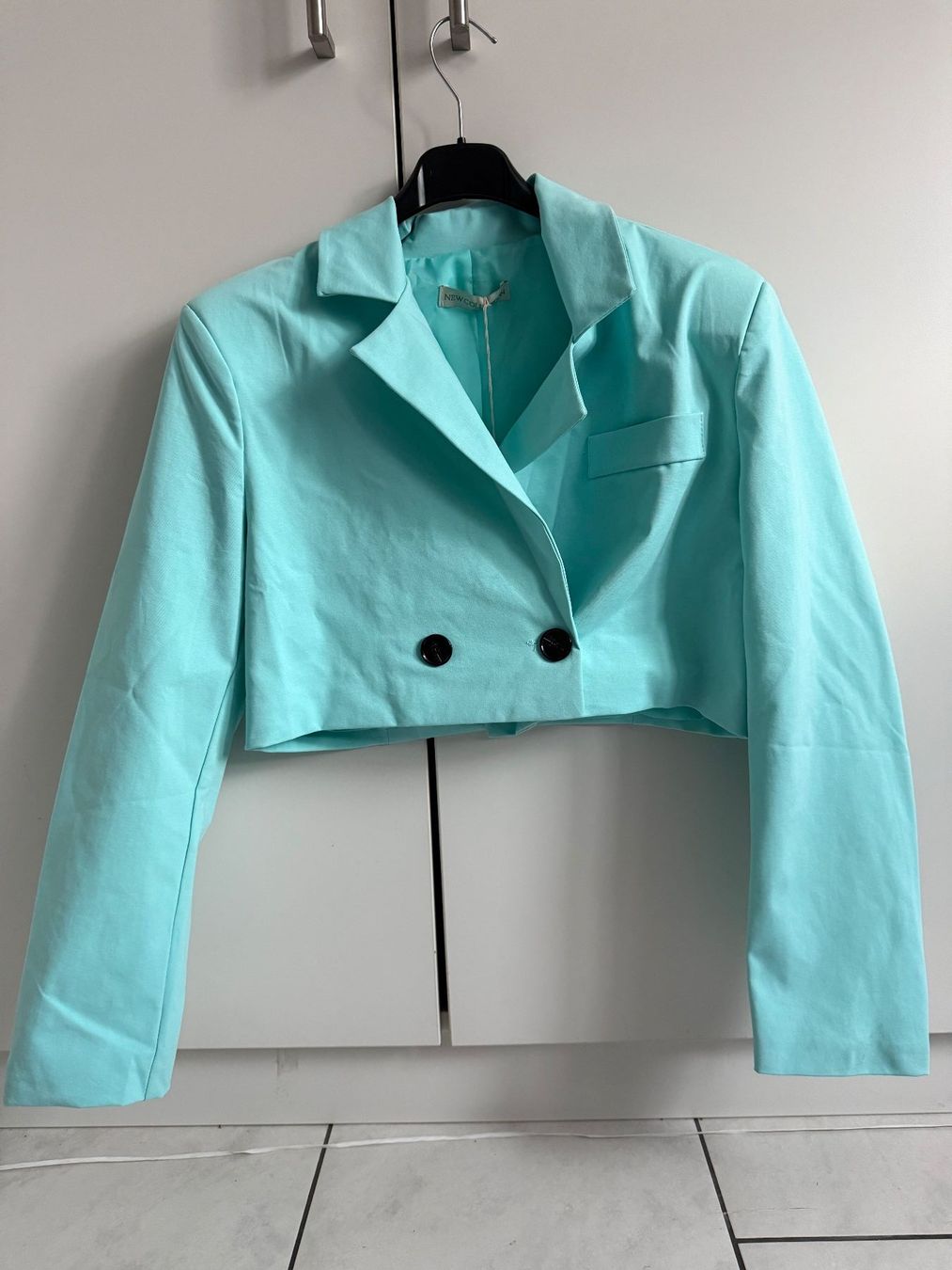 Giacche: Crop Blazer New Collection - Türkis - Grösse ca. 38/40 – Difettoso da Eschenbach SG venduto da Peachick