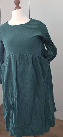 Damen Cordkleid Dunkelgrün, 100% Baumwolle, Italy