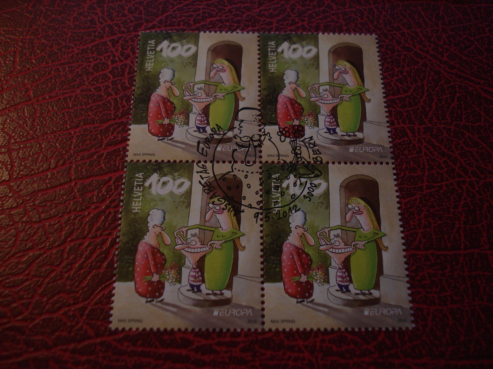 Tutti i francobolli: Marke Comic, 2012, FDC  + 4erblock Lose ET-o – Usato da Niederwil AG venduto da morostahu