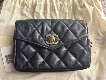 🖤 CHANEL Vintage Belt Bag / Gürteltasche – Navy Lammleder