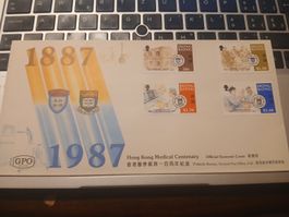 Enveloppe premier jour Hong Kong 1887-1987 état neuf