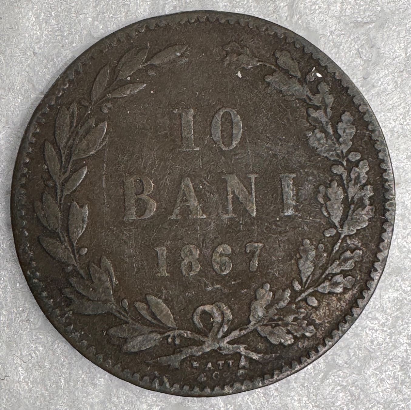 Alle Münzen: Romania, 10 Bani Münze 1867 – Gebraucht aus Andwil SG von Ariisa1234
