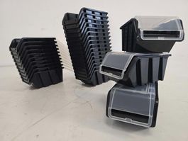 30 Stück Sichtlagerboxen Stapelbox mit Deckel Sortierboxen