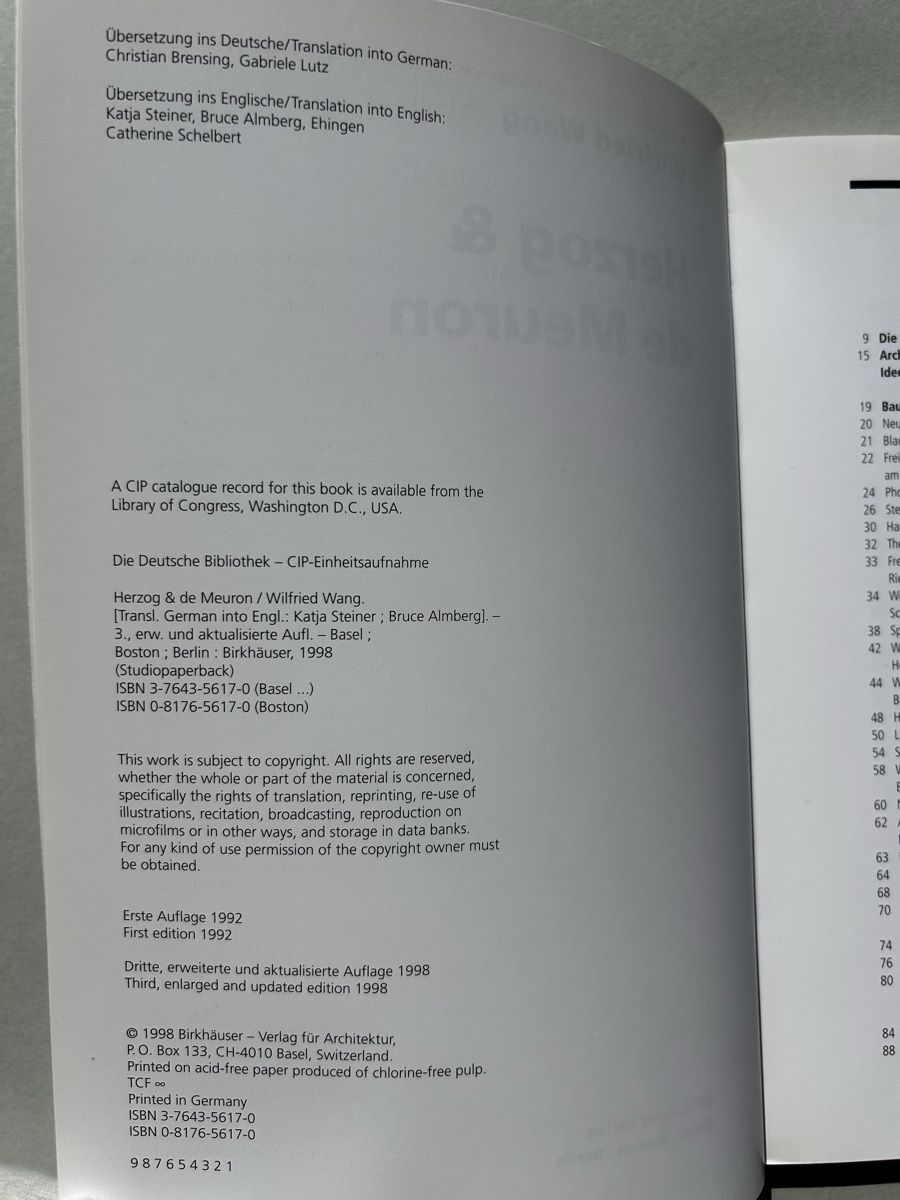 Libri: Herzog & de Meuron Monograph by Wilfried Wang, 1998 Book – Usato da Zürich venduto da Coffeetable88 3