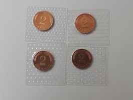 4x 2 Pfennig 1983 Stgl