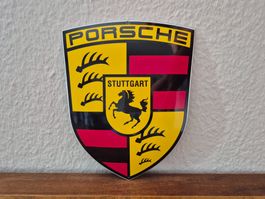 Emailschild Porsche Wappen Service Werkstatt Emaille Schild