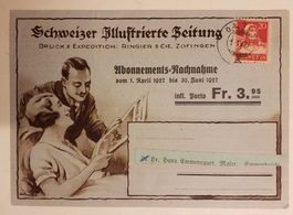 Z112) 1927 Postkarte mit 2-Kreisstempel OLTEN
