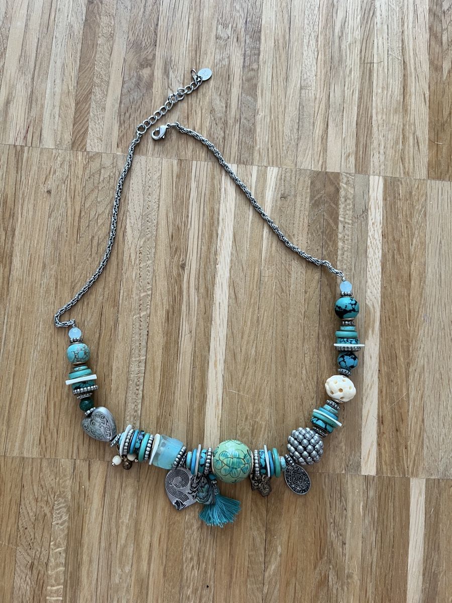 Ketten: Halskette beaded turquoise silver boho – Neu und originalverpackt aus Pfäffikon SZ von Zitrone_100