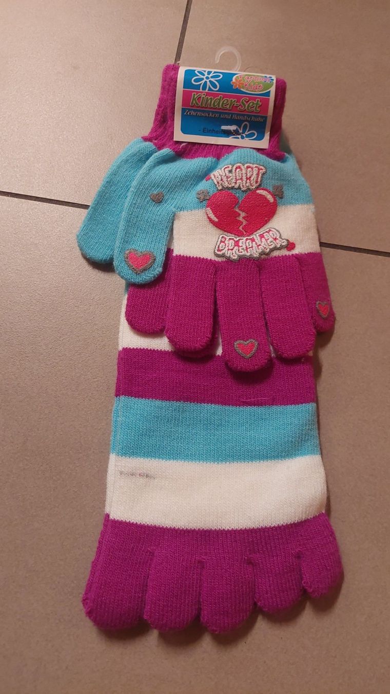 Calze per bambini: Kinderset Zehensocken und Handschuhe one size – Nuovo e nell'imballaggio originale da Erlinsbach venduto da pfunky