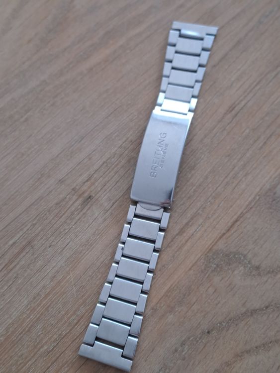 Authentisches Breitling 20 Mm Mailänder Netz Edelstahl Glied Mit Schraube