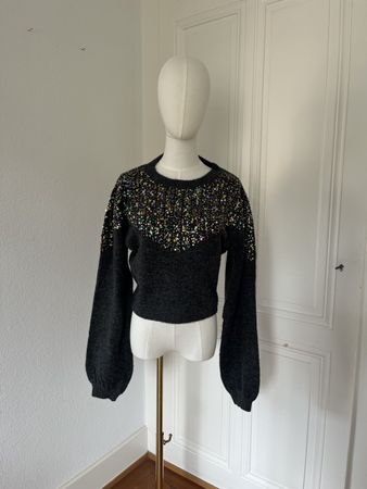 Zara Knit Sequin Sweater, Size S