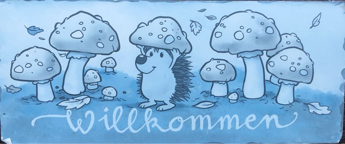Ecriteaux: WILLKOMMEN 🦔 Schild, Blech – D'occasion à Mühlebach (Goms) par chr_q6d8 1