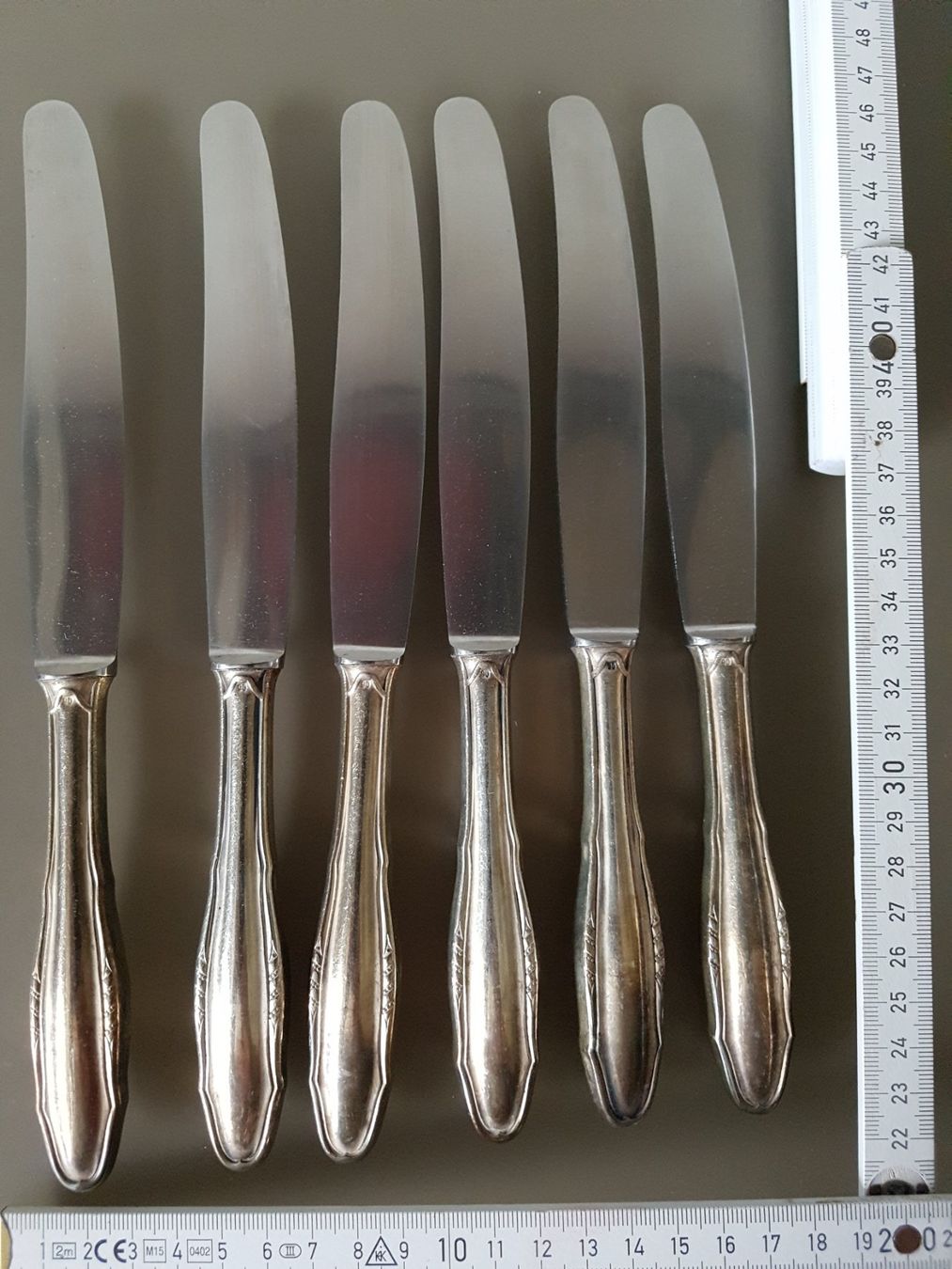 Posate: Letzte Gelegenheit / Vintage 6 Stk. versilberte Messer – Usato da Riehen venduto da robs2026 2