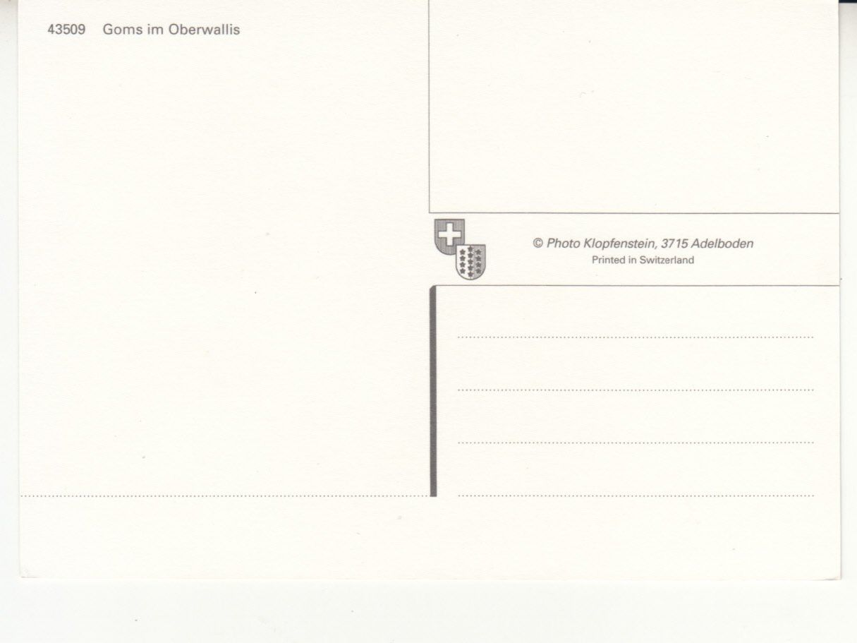 Ansichtskarten: Goms ca. 1980 – Gebraucht aus Bürglen TG von StampGraf 1