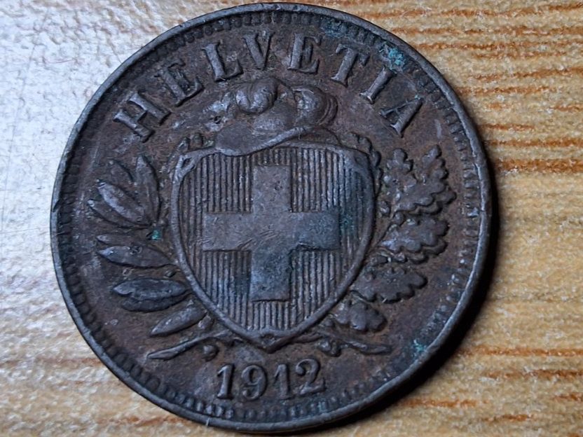 Alle Münzen: 2 Rappen 1912 – Gebraucht aus Münchenstein von purbach1 2