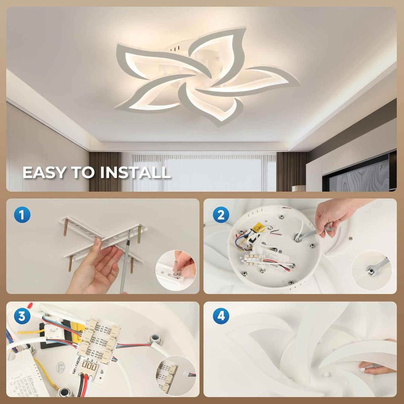 Lampadari & plafoniere: Dimmbare LED Deckenleuchte 28W Aluminium Blütendesign – Nuovo e nell'imballaggio originale da Genève venduto da Top-Trend 4