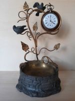 Antike Taschenuhr Halterung, Metall & Glas, Rarität! (52)
