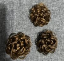 3 braune Haarteil - Haarspangen in Blumenform