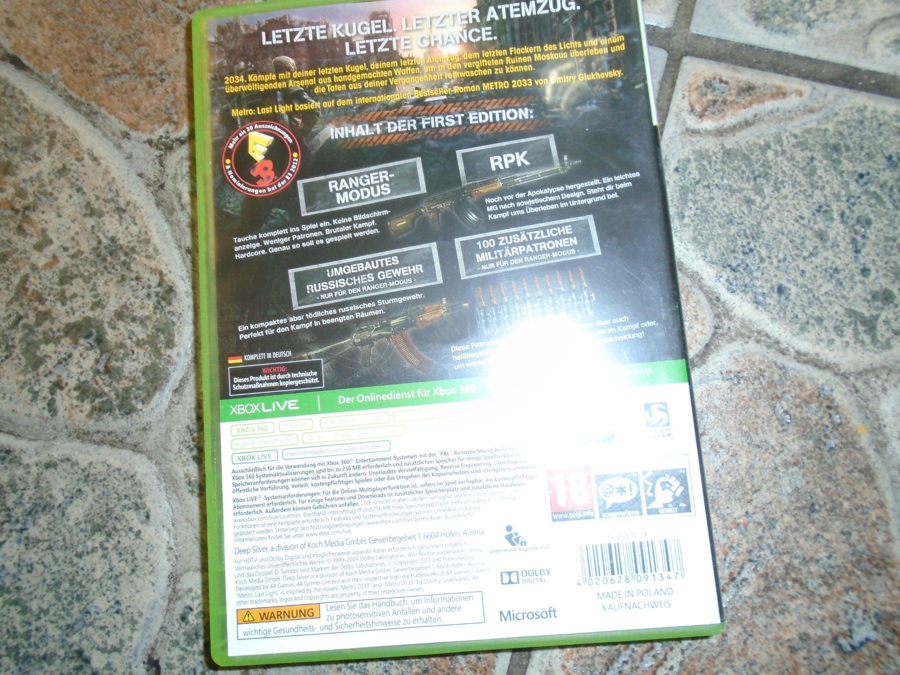 Giochi: Metro - Last Light Frist Edition XBOX360 – Usato da Olten venduto da Disc-Ausverkauf 2
