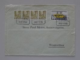 1947: BAHNPOSTSTEMPEL von AATHAL ZH !