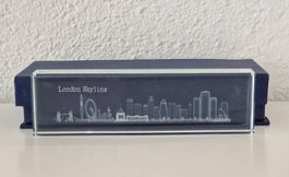 Dekoratives Glasobjekt «London Skyline» 3D-Laser-Gravur Box