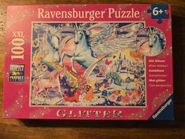 Ravensburger Puzzle, 100 Teile, Glitzer, Einhorn, XXL!
