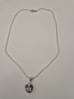 silver 925 necklace with heart stone pendant