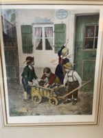 Handkolorierter Kupferdruck von Franz von Defregger, Top!