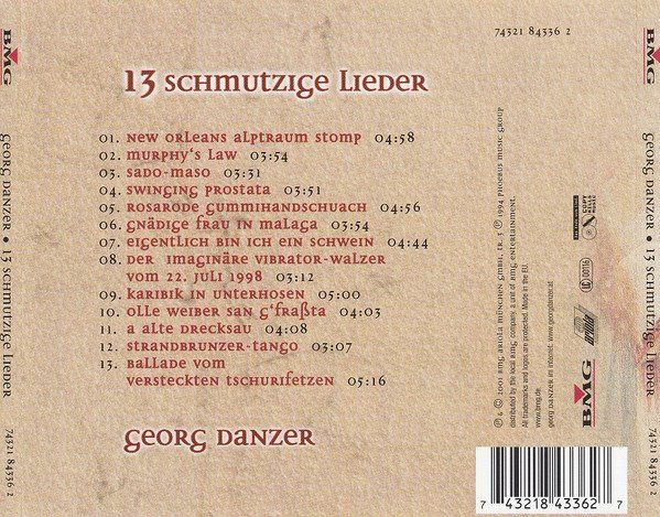 CDs: CD Georg Danzer - 13 schmutzige Lieder (2001) – D'occasion à Möriken AG par mineralia 1