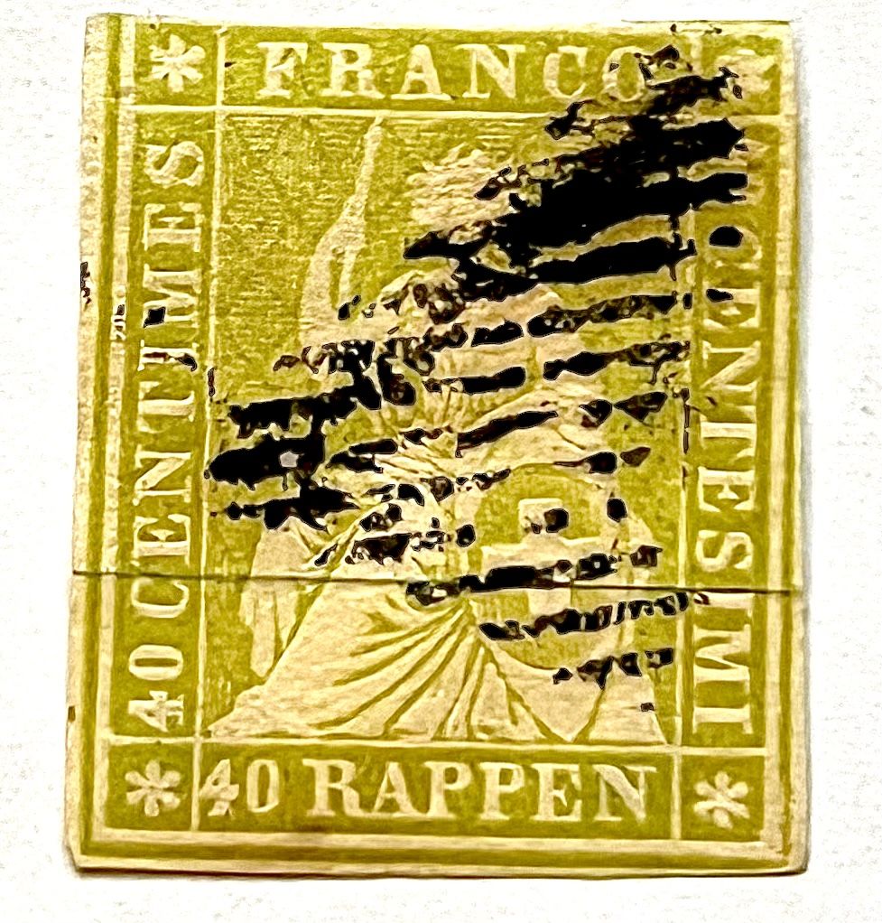 Alle Briefmarken: Strubel 26Aa mit Attest – Gebraucht aus Basel von G.SALE.2