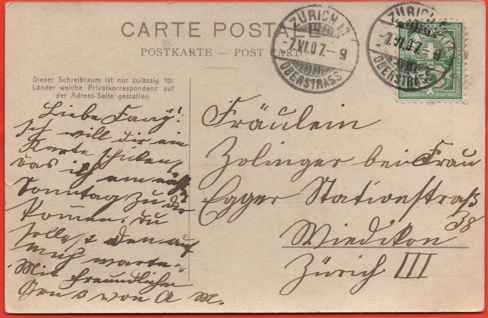 Cartoline postali: ZÜRICH Rigiviertel – Usato da Jona venduto da philajona 1