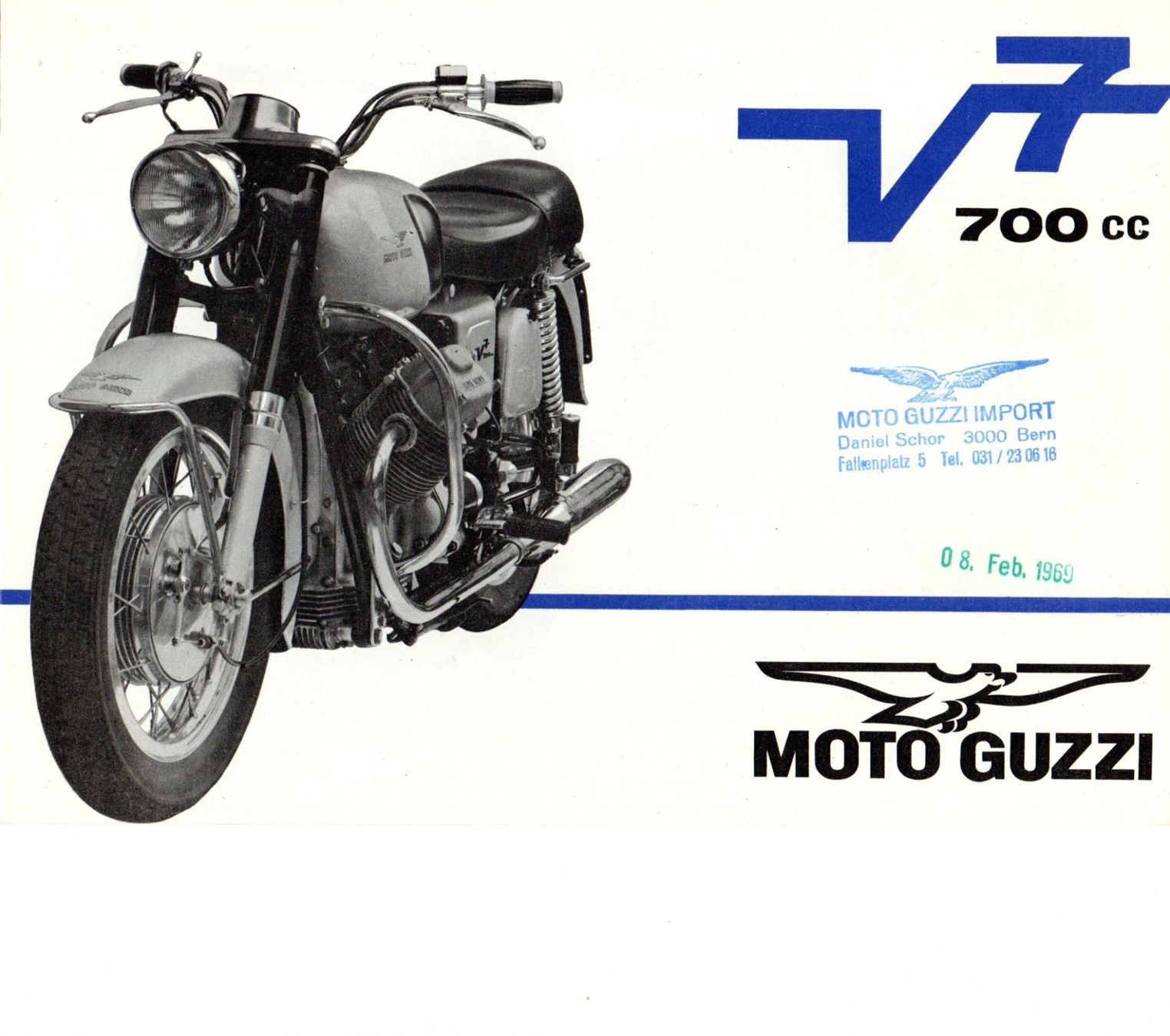 Moto Guzzi Strada: Moto Guzzi V7 700cc - Originalprospekt – Usato da Malans GR venduto da Chueche427