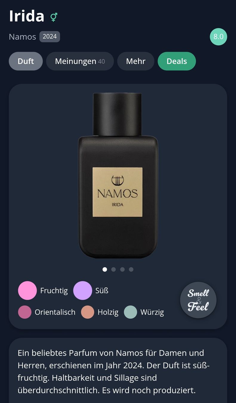 Parfums & Eau de Toilette: Namos - Irida 3ml Abfüllung / Sample – Neuf (Voir description) à Aadorf par Yanik_kl 1