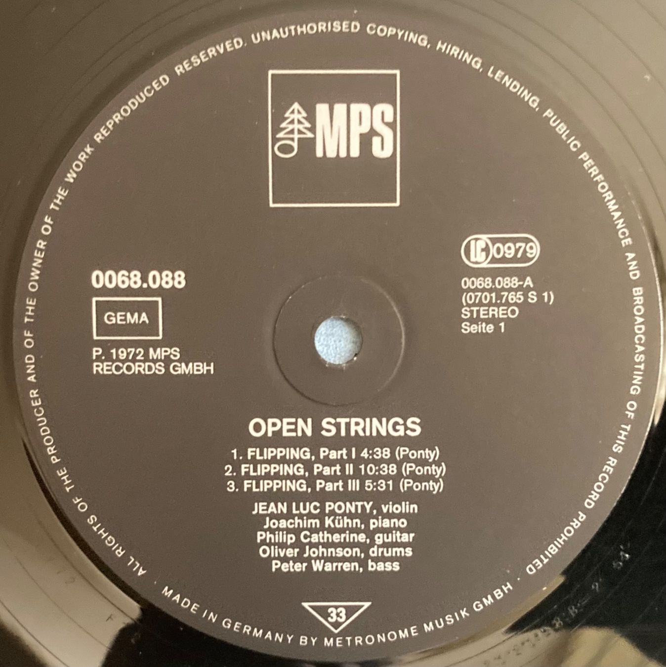 Schallplatten: JEAN-LUC PONTY EXPERIENCE - OPEN STRINGS – Gebraucht aus Poliez-Pittet von Newtown-Records 2