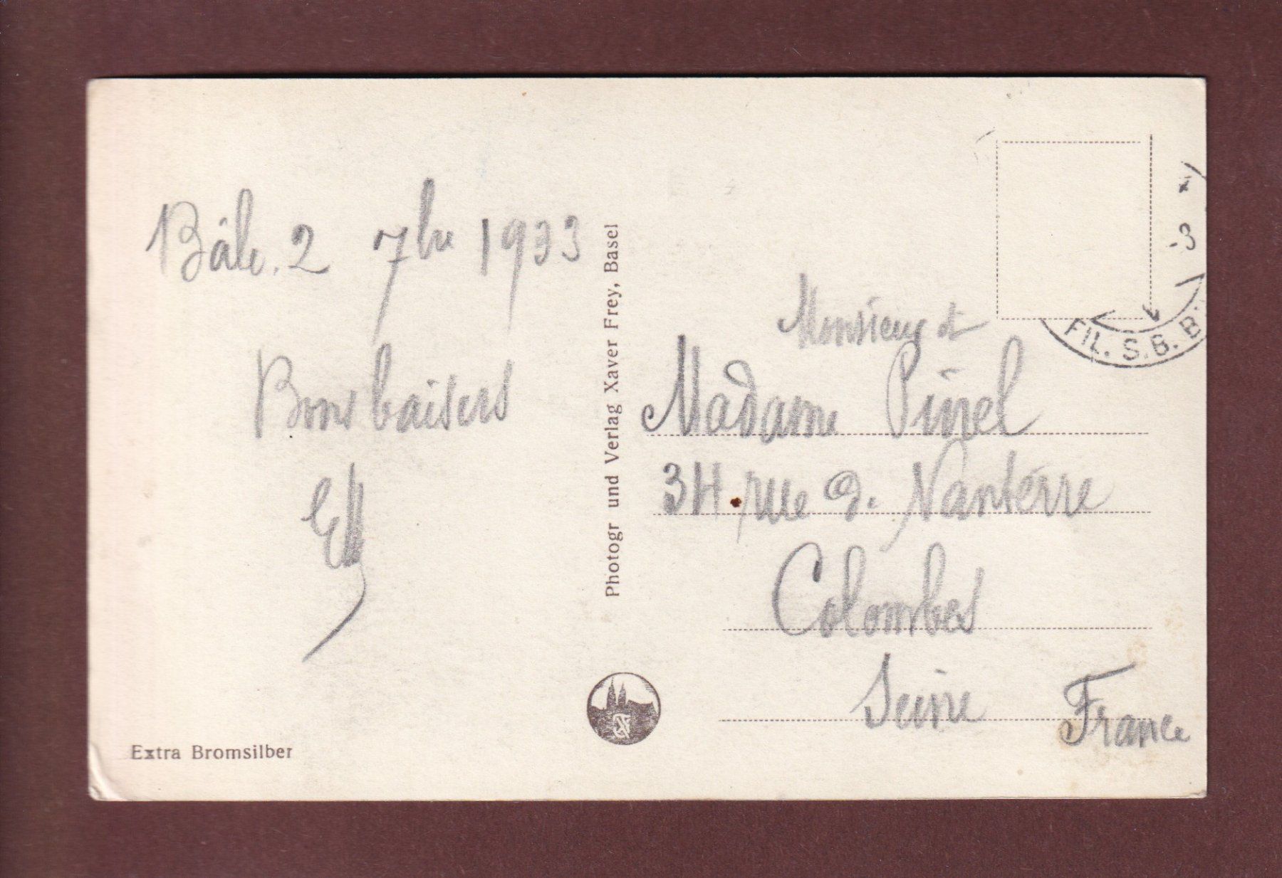 Cartoline postali: BASEL - Mustermesse - 1933 – Usato da Pully venduto da nicecards-shop 1