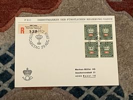 1 Erstagsbrief LI Einschreiben Viererblock 1968